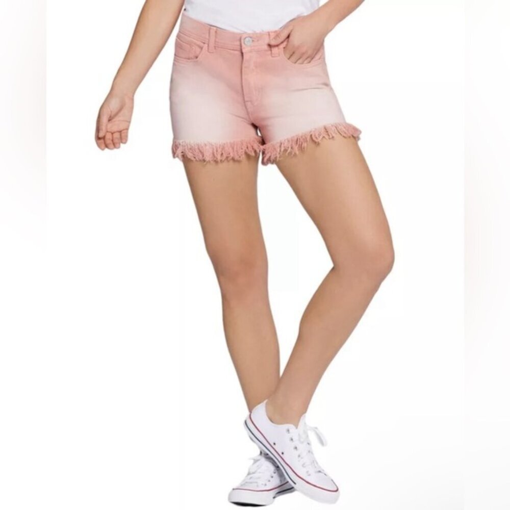 CURRENT/ELLOIT THE RIVIERA VALE Mid Rise Denim Shorts Fray Hem Style CE2006GW4